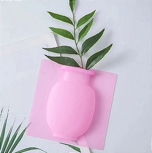 Vaso de Flor Decorativo Adesivo de Silicone - Rosa - 83032-2