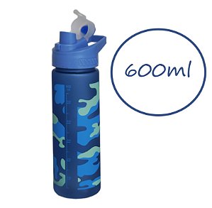 Garrafa De Água De 600ml para Academia e Suplemento - Squeeze Slim - Azul - 82947-2