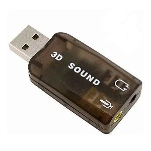 Placa de Som Usb 5.1 3D com Adaptador de Audio e Canais Noteboo PC - Preto - 81386