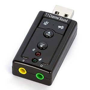 Placa de Som Usb Adaptador Áudio 7.1 com P2 para Pc Notebook - 81389