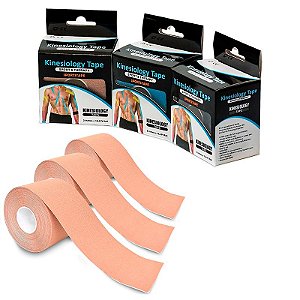 Bandagem Adesiva de Fita para Cinesiologia Muscular e Fisioterapia - Bege - 83111