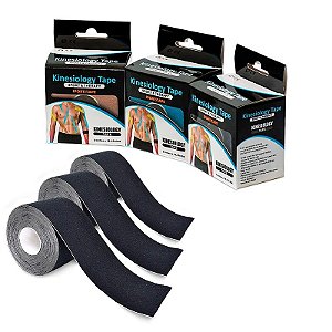 Bandagem Adesiva de Fita para Cinesiologia Muscular e Fisioterapia - Preto - 83111-2