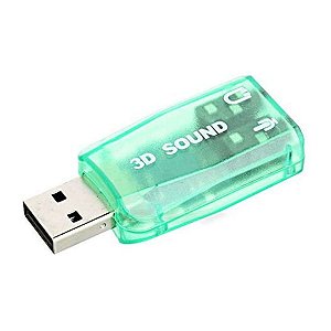 Placa de Som Usb 5.1 3D com Adaptador de Audio e Canais Noteboo PC - Verde - 81386
