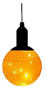 Luminária Bola De Algodão Pendente De Led Rgb Com Suporte Laranja - 83047