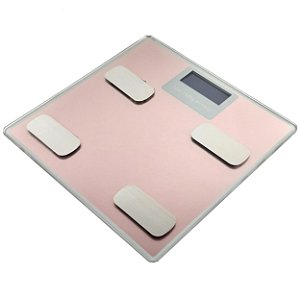 Balança Corporal Digital Bioimpedancia APP Bluetooth Rosa - 82418
