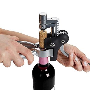 Kit Abridor de Vinho Aço Inoxidável Forma Coelho Saca-Rolhas Com Alavanca - 82708