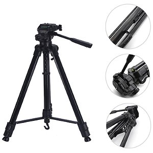Tripé Telescópico para Câmera Digital Profissional Preto 1,70m - 82608