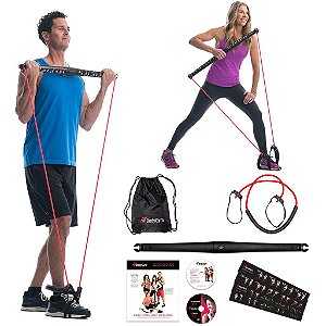 Kit Funcional para Treino Extensor Com Barra E Elástico Exercícios - 82090