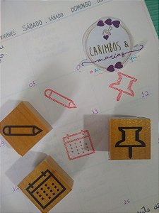 Kit 3 mini carimbos - Planner