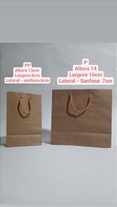 Sacola Papel offset 110g - Alça barbante - Pacote com 10 unidades