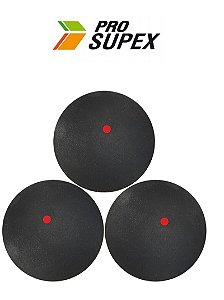 BOLA SQUASH PRO SUPEX PINGO VERMELHO C/3 BOLAS