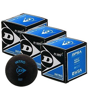 BOLAS SQUASH DUNLOP INTRO PONTO AZUL C/3
