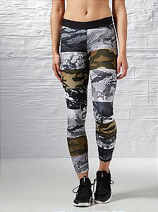 Calça Reebok Legging Running Aop Tight Feminino