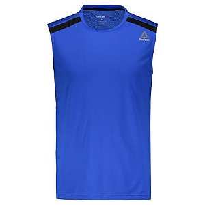 CAMISETA REGATA REEBOK WOR SL TECH AZUL MASCULINA - NELSPORTS