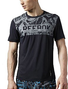 CAMISETA REEBOK WOR PREM GRPH TE MASCULINA PRETA