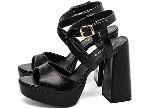 Sandália Meia Pata Feminina em Napa Preto
