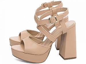Sandália Meia Pata Feminina Napa Bege