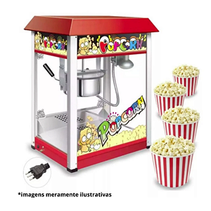 Pipoca Pipoqueira Profissional Eletrica Popcorn Doce Salgada Cor Vermelha 220v
