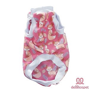 Blusa Cute Raposa Rosa