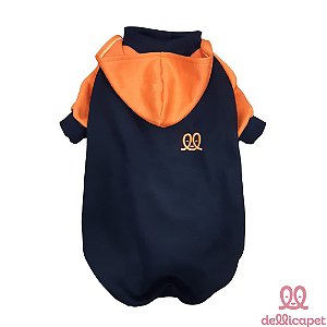 Moletom Preto e Laranja Capuz