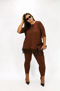 Legging Leti Fusô Marrom