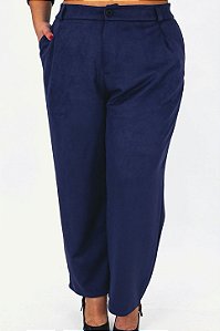Calça Olivia em Suede Azul Marinho