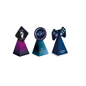 CONE COM APLIQUE  GAMER - Pacote com 8 unidades