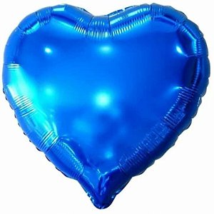BALÃO METALIZADO CORAÇÃO - AZUL ESCURO - 45 CM - 1 unidade