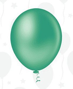 BALÃO LISO REDONDO - PIC PIC Nº 16 - VERDE ESCURO - Pacote com 12 unidades