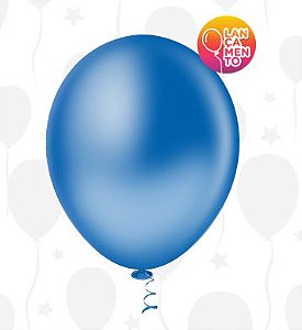 BALÃO LISO REDONDO - PIC PIC Nº 16 - AZUL - Pacote com 12 unidades
