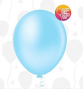 BALÃO LISO REDONDO - PIC PIC Nº 16 - AZUL CLARO - Pacote com 12 unidades