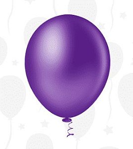 BALÃO LISO REDONDO - PIC PIC Nº 08 - VIOLETA  - Pacote com 50 unidades