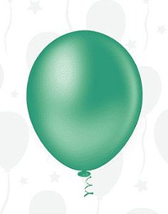 BALÃO LISO REDONDO - PIC PIC Nº 08 - VERDE - Pacote com 50 unidades