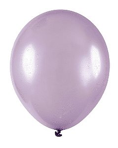 BALÃO LISO - ART-LATEX Nº 09 - METAL (EFEITO PEROLADO) - LILÁS - Pacote com 50 unidades