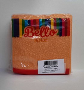 GUARDANAPO LISO - 20 x 20 cm  - LARANJA - Pacote com 50 unidades
