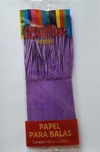 PAPEL PARA BALA LISO - ROXO - BELLO FESTAS - Pacote com 48 unidades