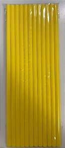 CANUDO DE PAPEL LISO - AMARELO - Pacote com 12 unidades