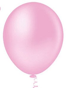 BALÃO LISO REDONDO - PIC PIC Nº 05 - ROSA BABY - Pacote com 50 unidades
