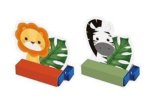 CAIXA BIS COMPOSÊ SAFARI ( ZEBRA E LEÃO ) - Pacote com 8 unidade