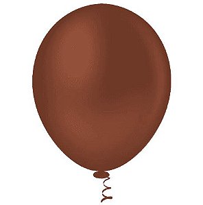 BALÃO LISO REDONDO - PIC PIC Nº 05 - MARROM - Pacote com 50 unidades