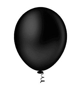 BALÃO LISO REDONDO - PIC PIC Nº 05 -  PRETO - Pacote com 50 unidades