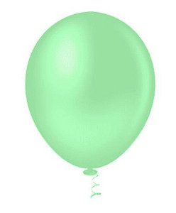 BALÃO LISO REDONDO - PIC PIC Nº 05 -  VERDE BABY - Pacote com 50 unidades