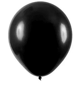 BALÃO REDONDO LISO - ART-LATEX Nº 07 - PRETO - Pacote com 50 unidades