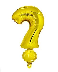 BALÃO METALIZADO INTERROGAÇÃO - DOURADO - 40 CM - 1 unidade