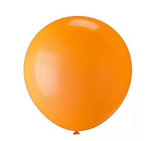 BALÃO LISO REDONDO - PIC PIC Nº16 - LARANJA NEON - Pacote com 12 unidades