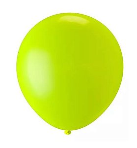 BALÃO LISO REDONDO - PIC PIC Nº16 - AMARELO NEON - Pacote com 12 unidades