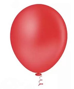 BALÃO LISO REDONDO - PIC PIC Nº 09 - VERMELHO ROMÃ - Pacote com 50 unidades