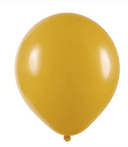 BALÃO REDONDO LISO- ART-LATEX Nº 09 - MOSTARDA - Pacote com 50 unidades