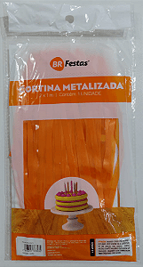 CORTINA DECORATIVA METALIZADA -  100X200 CM - LARANJA - 1 unidade