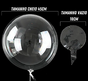 PACK BALÃO BUBBLE TRANSPARENTE 18" (45 cm) - ART-LATEX - 10 unidades
